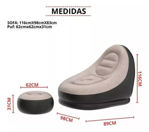 Sillón Inflable con Apoya Pies