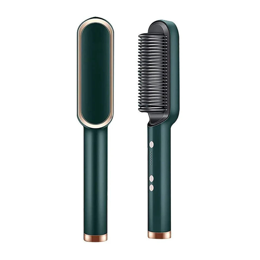 Cepillo Alisador GlamBrush 3 en 1: ¡Transforma Tu Cabello en Minutos!